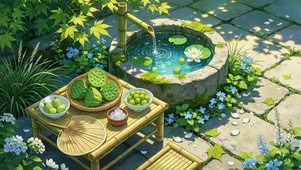 夏日小院莲蓬