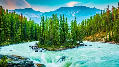 高山护眼自然河流