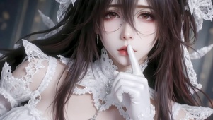 治愈银丝眼镜女孩