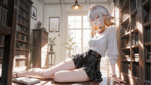 书房少女嘉贝莉娜