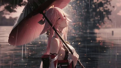 八重神子丨烟雨凭栏丨