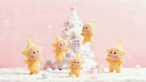 可爱雪景星星人