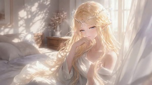 温柔晨光金发精灵少女-卡提西娅