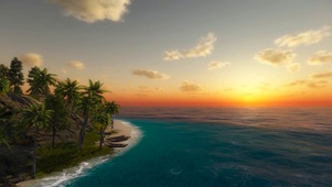4K海上夕阳推进