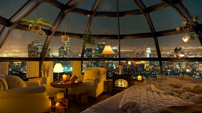 都市雨天温馨房间