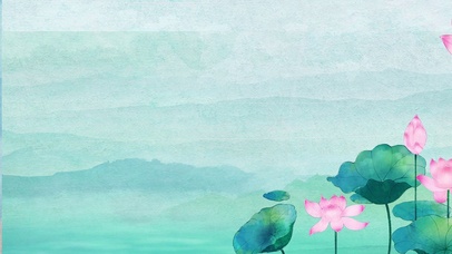 立夏荷花荷叶古风水墨画诗词唯美