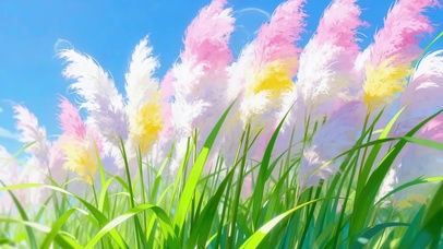 多彩飘絮芦苇