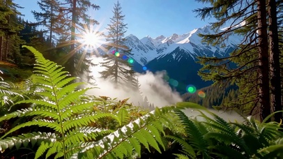 雪山晨光