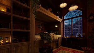 冬季的小木屋