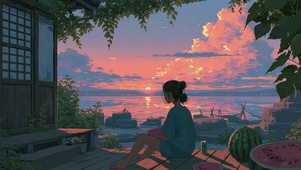 海边治愈晚霞