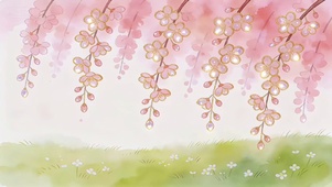 垂樱漫野风染春晴