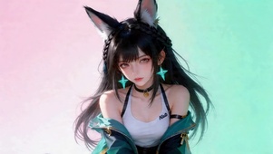 可爱长耳朵女孩