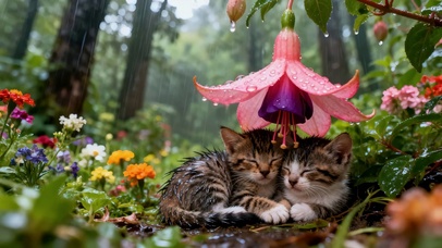 雨中花猫