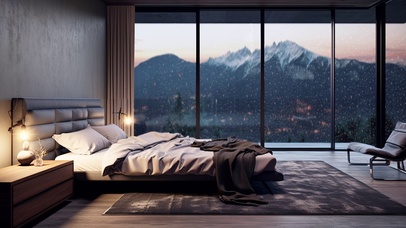 高清4K卧室里的雨幕