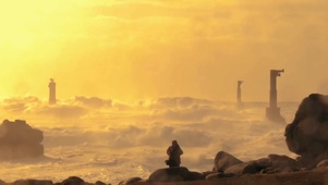 黄昏海浪