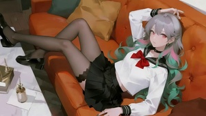 黑丝JK长发美女