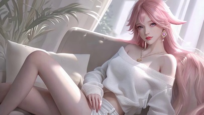 清纯甜美粉色女孩