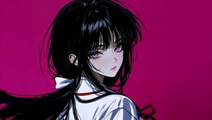 紫眸黑发酷感动漫少女