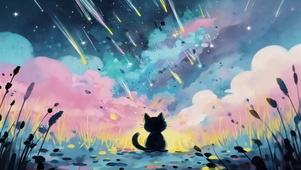 看流星的猫咪