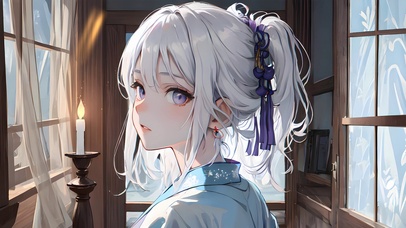 4k银发回眸女神