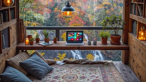 【雨景】小书房外的雨景