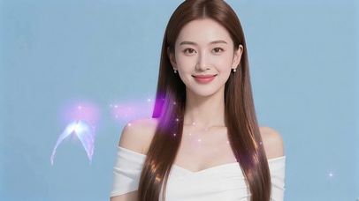 彩蝶纷飞光影长发美女1