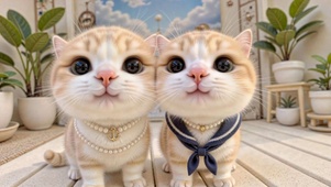 软萌两只奶橘小猫咪