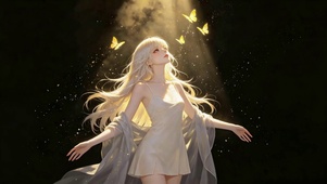 逆光金蝶温柔美少女