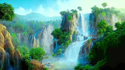 绝美山川瀑布4K