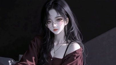 黑丝长发美少女