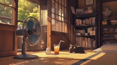 夏日房间猫咪