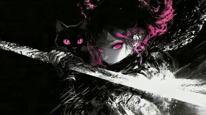 长刀女孩和她的猫