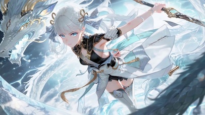 白发冰龙美少女