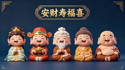 安财寿福喜 可爱五神官