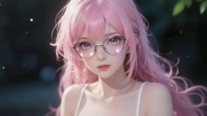 粉色长发少女