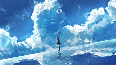 唯美水镜湖少女