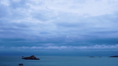 4K海平线乌云密布