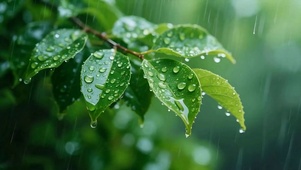 护眼雨天绿叶