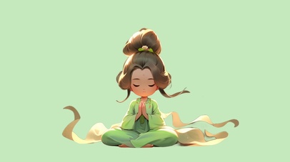 动漫插画女孩薪贫气和
