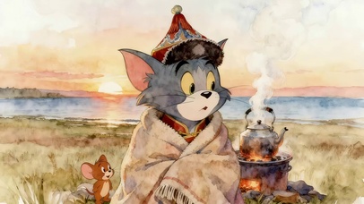 户外露营的汤姆杰瑞