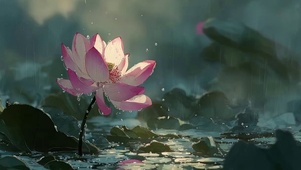 唯美清新春日绽放荷花