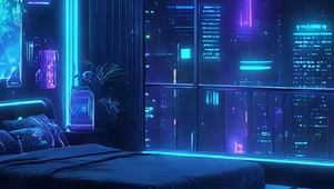 科幻宇宙房间带鱼屏