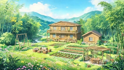 白云竹林景色