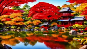 秋日唯美古风凉亭