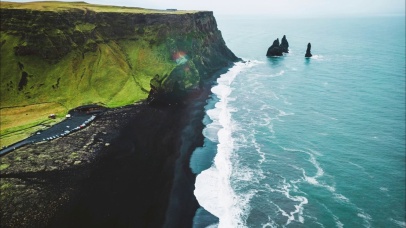 4k海岸线壮观唯美大气