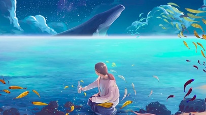 梦幻海洋漂流瓶少女