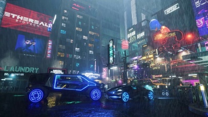 科幻赛博雨夜城市