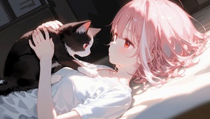 粉毛与猫猫
