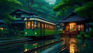 雨夜电车