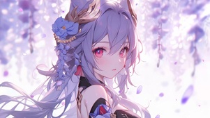 紫藤花下